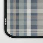 Retro Modern Plaid Pattern in Neutral Blue Gray Taupe Tones Laptop Sleeve Gallery Image 3