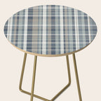 Retro Modern Plaid Pattern in Neutral Blue Gray Taupe Tones Side Table Gallery Image 2