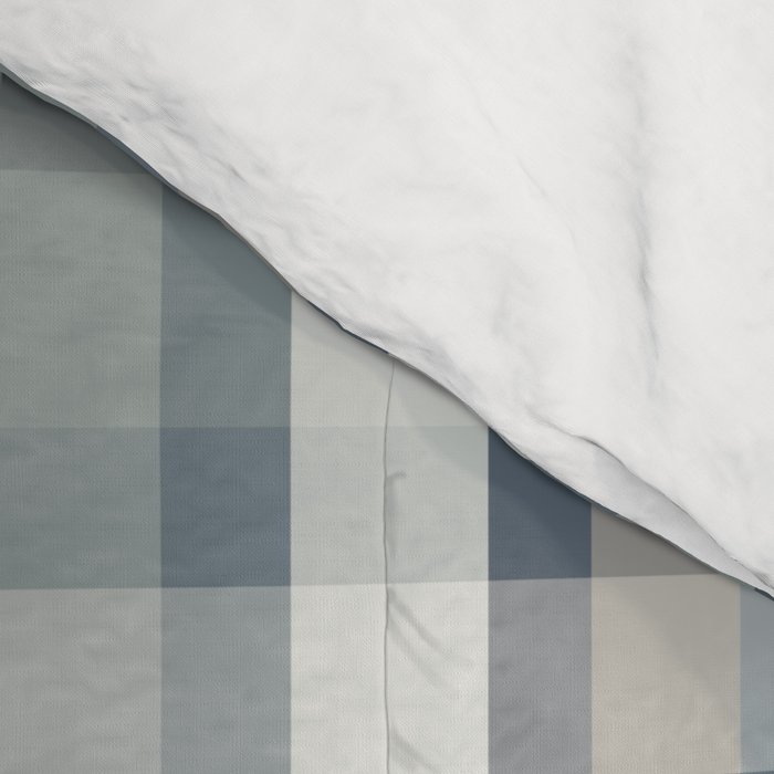 Retro Modern Plaid Pattern in Neutral Blue Gray Taupe Tones Comforter Gallery Image 4
