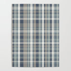 Retro Modern Plaid Pattern in Neutral Blue Gray Taupe Tones Poster Gallery Image 4
