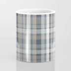 Retro Modern Plaid Pattern in Neutral Blue Gray Taupe Tones Coffee Mug Gallery Image 4