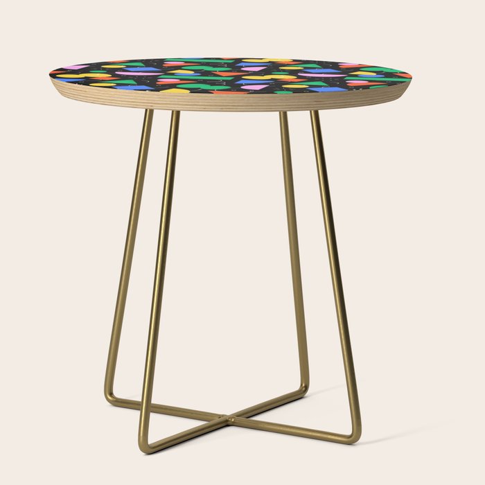 Colorful abstract geometric shape art pattern Side Table Gallery Image 1