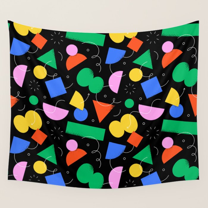 Colorful abstract geometric shape art pattern Wall Tapestry Gallery Image 4