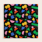 Colorful abstract geometric shape art pattern Wood Wall Art Gallery Image 1