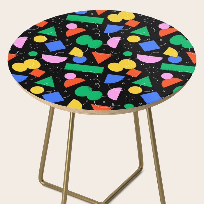 Colorful abstract geometric shape art pattern Side Table Gallery Image 2
