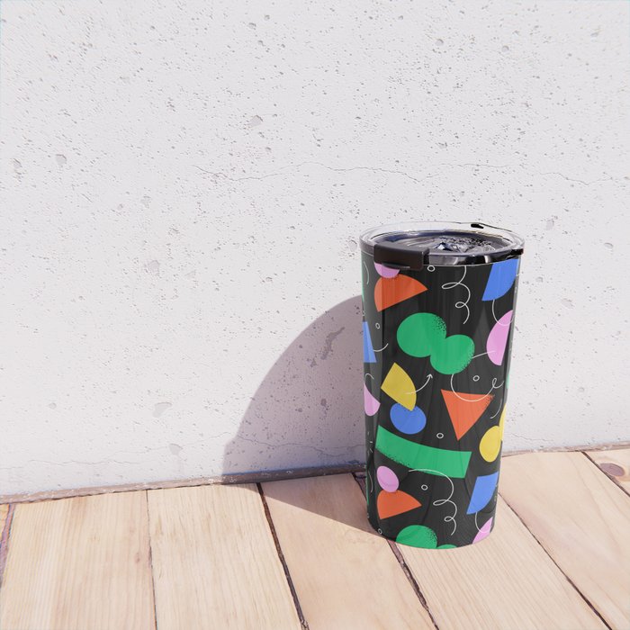 Colorful abstract geometric shape art pattern Travel Mug Gallery Image 4
