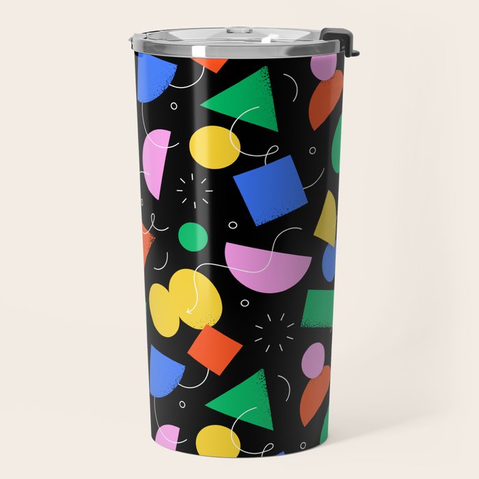 Colorful abstract geometric shape art pattern Travel Mug Gallery Image 2
