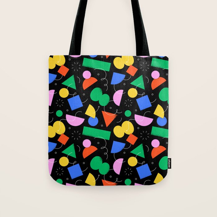 Colorful abstract geometric shape art pattern Tote Bag Gallery Image 1