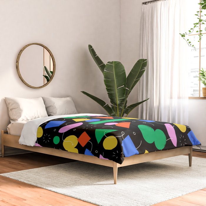 Colorful abstract geometric shape art pattern Comforter Gallery Image 2