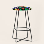 Colorful abstract geometric shape art pattern Stool Gallery Image 1