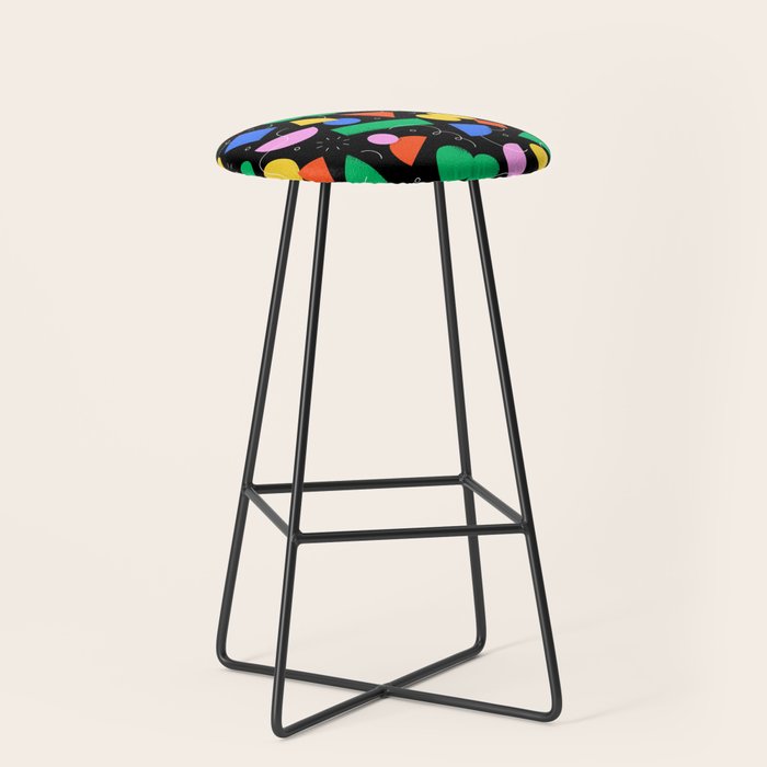Colorful abstract geometric shape art pattern Stool Gallery Image 1