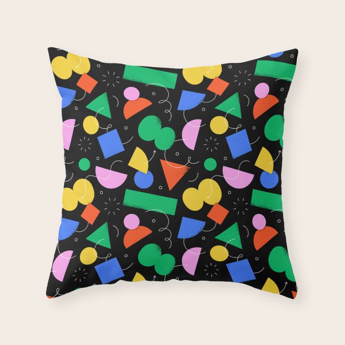 Colorful abstract geometric shape art pattern Throw Pillow Gallery Image 6