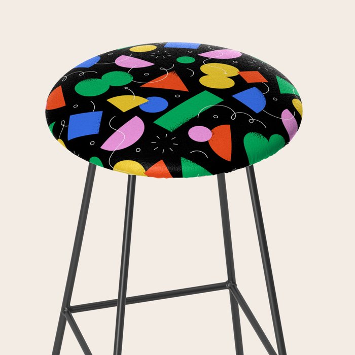 Colorful abstract geometric shape art pattern Stool Gallery Image 2