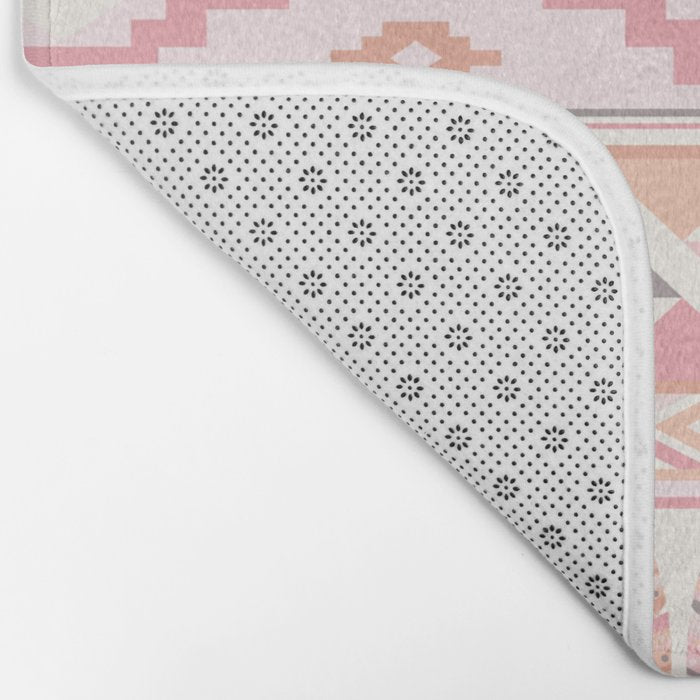 Pink Boho Tribal Aztec Bath Mat Gallery Image 2