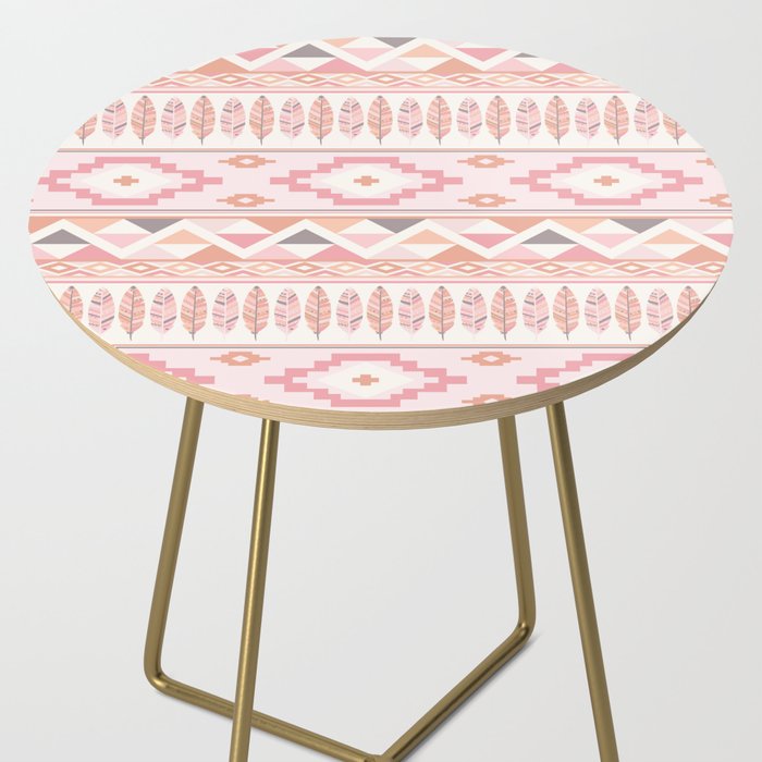 Pink Boho Tribal Aztec Side Table Gallery Image 2
