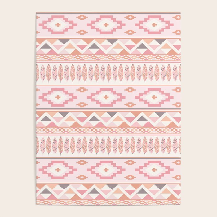 Pink Boho Tribal Aztec Poster Gallery Image 4
