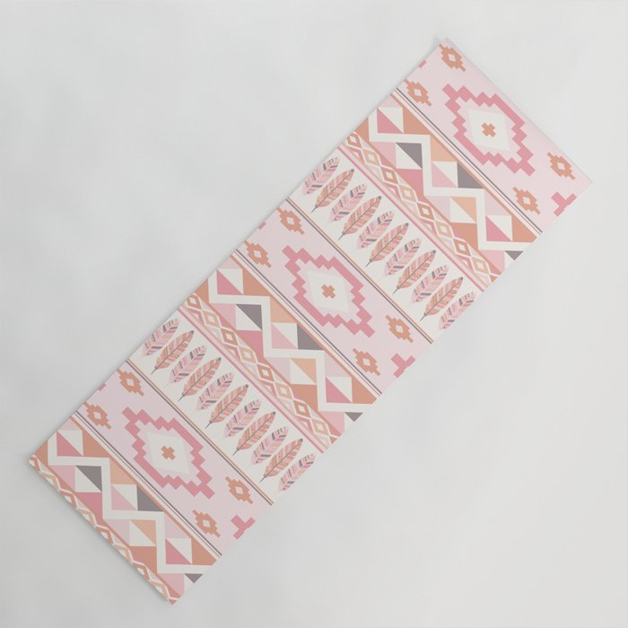 Pink Boho Tribal Aztec Yoga Mat Gallery Image 1