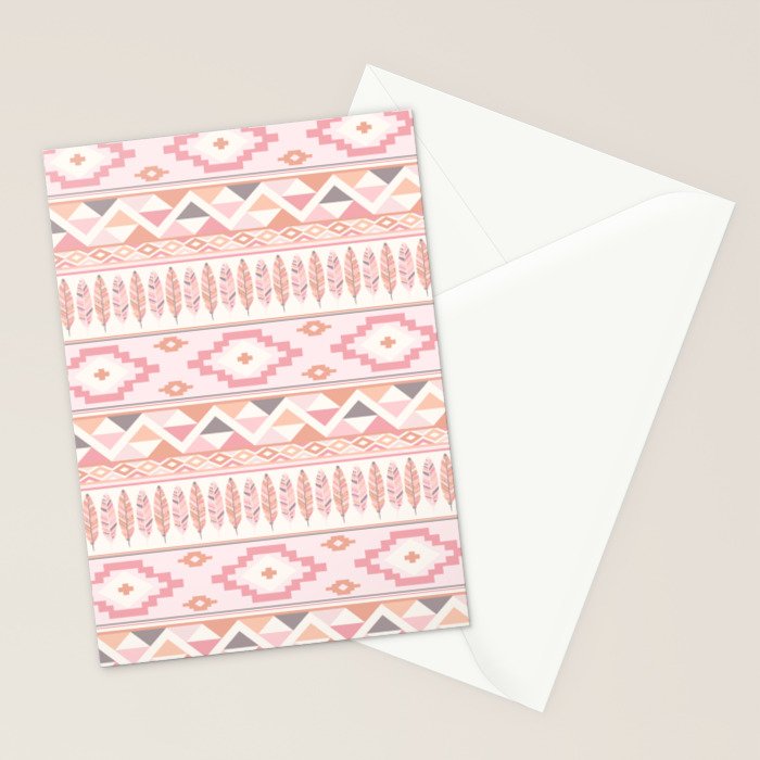 Pink Boho Tribal Aztec Stationery Card Gallery Image 2