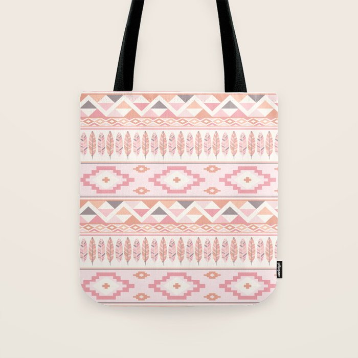 Pink Boho Tribal Aztec Tote Bag Gallery Image 1