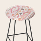 Pink Boho Tribal Aztec Stool Gallery Image 2