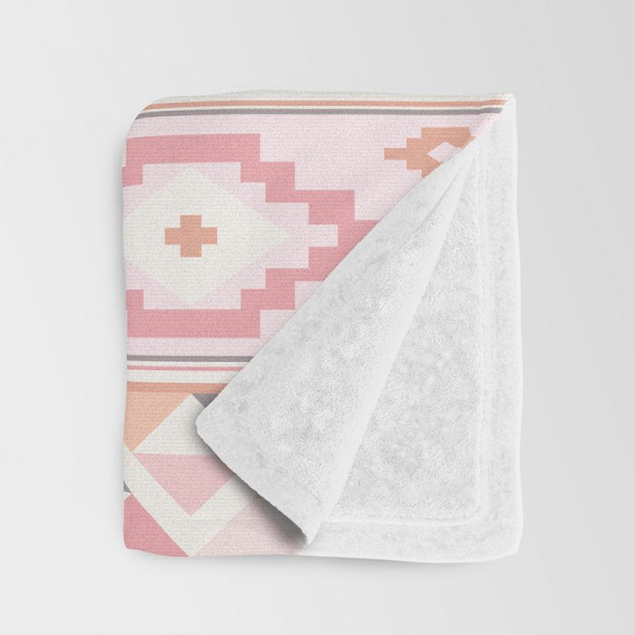 Pink Boho Tribal Aztec Throw Blanket Gallery Image 3