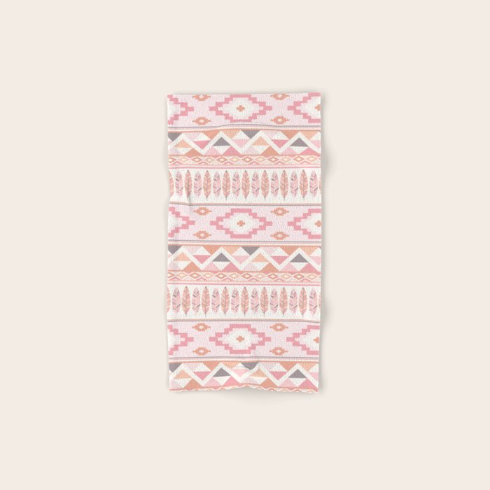 Pink Boho Tribal Aztec Bath Towel Gallery Image 1