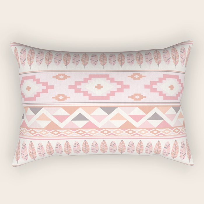 Pink Boho Tribal Aztec Rectangular Pillow Gallery Image 1