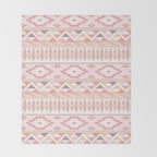 Pink Boho Tribal Aztec Throw Blanket Gallery Image 2
