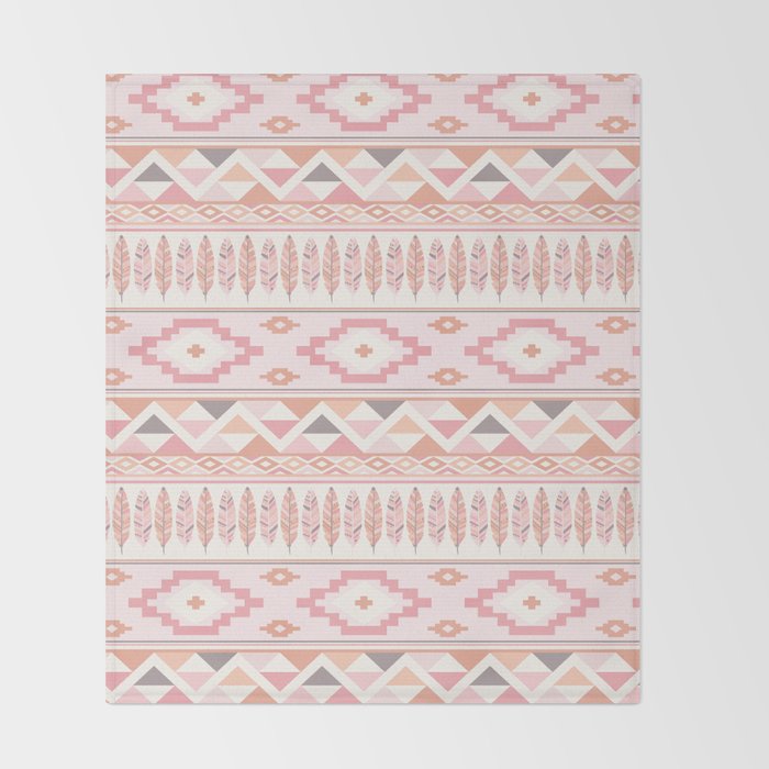 Pink Boho Tribal Aztec Throw Blanket Gallery Image 2