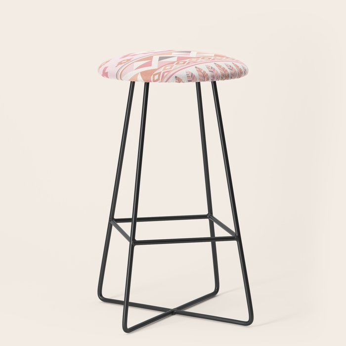 Pink Boho Tribal Aztec Stool Gallery Image 1