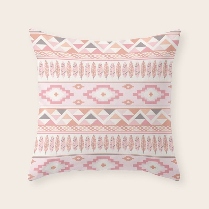 Pink Boho Tribal Aztec Throw Pillow Gallery Image 6