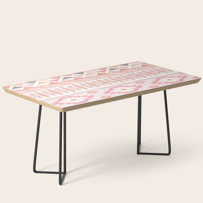 Pink Boho Tribal Aztec Coffee Table Gallery Image 1