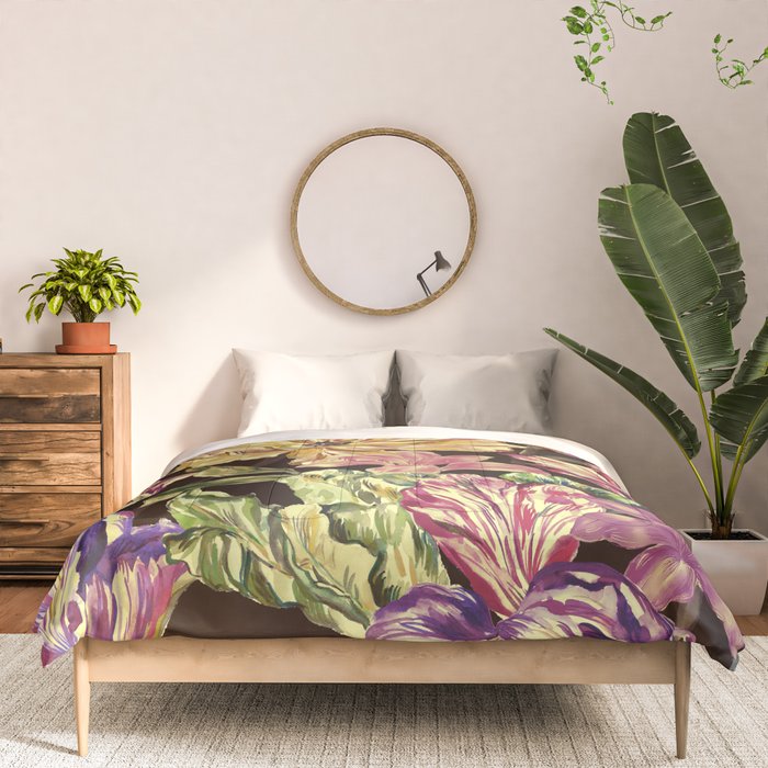 Watercolor Bloom in the Dark Comforter Gallery Image 3