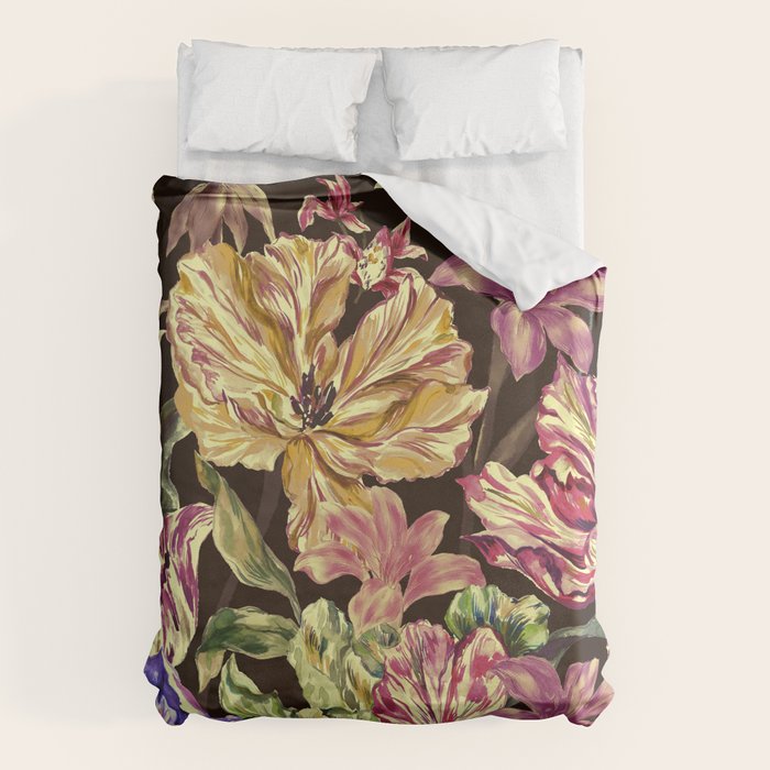 Watercolor Bloom in the Dark Duvet Cover Gallery Image 1