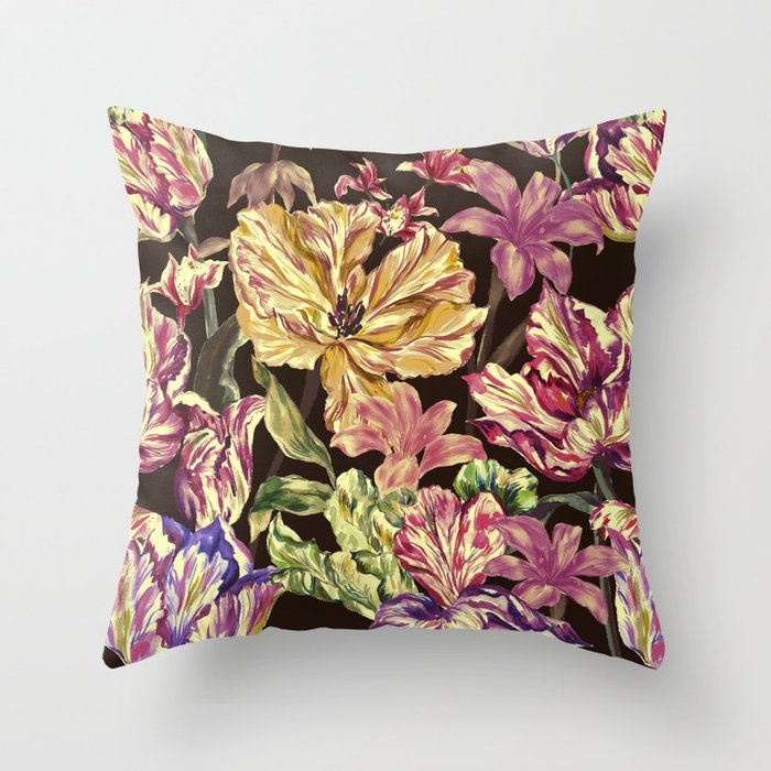 Watercolor Bloom in the Dark Throw Pillow Gallery Image 6