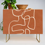 Abstract line art 15 Terracotta Credenza Gallery Image 1