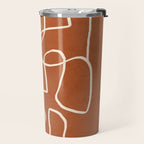 Abstract line art 15 Terracotta Travel Mug Gallery Image 2