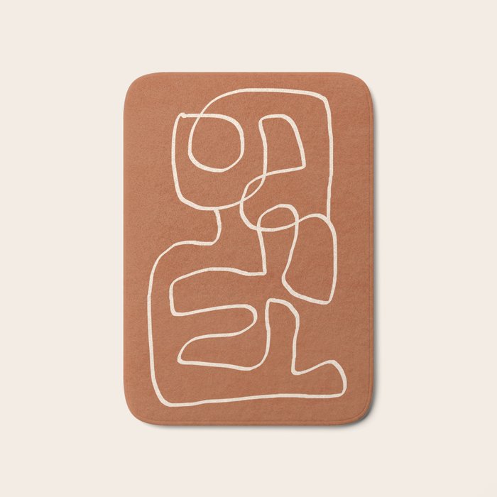 Abstract line art 15 Terracotta Bath Mat Gallery Image 1