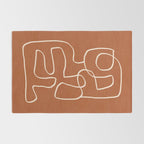Abstract line art 15 Terracotta Rug Gallery Image 2