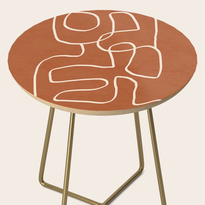 Abstract line art 15 Terracotta Side Table Gallery Image 2
