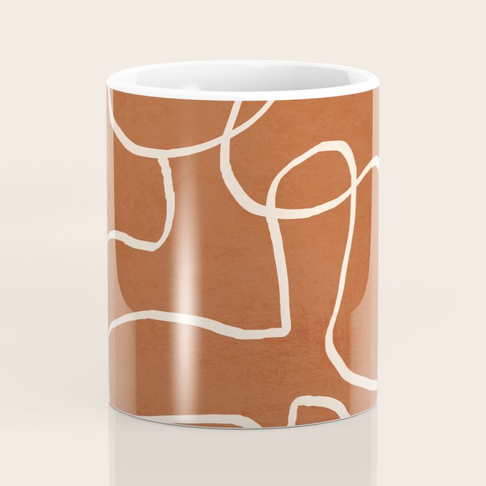 Abstract line art 15 Terracotta Coffee Mug Gallery Image 4