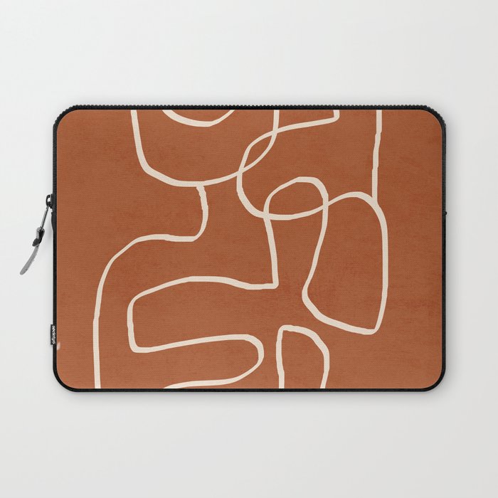 Abstract line art 15 Terracotta Laptop Sleeve Gallery Image 1