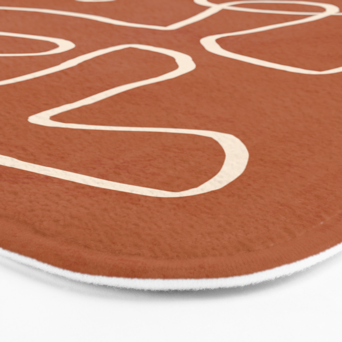 Abstract line art 15 Terracotta Bath Mat Gallery Image 3