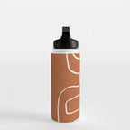 Abstract line art 15 Terracotta Water Bottle Gallery Image 3