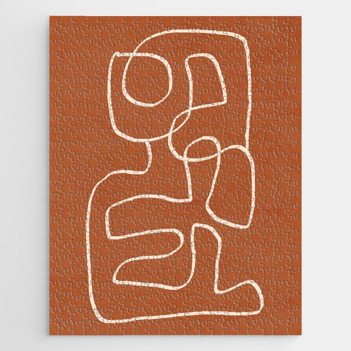 Abstract line art 15 Terracotta Jigsaw Puzzle Gallery Image 1