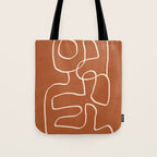 Abstract line art 15 Terracotta Tote Bag Gallery Image 1