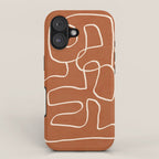 Abstract line art 15 Terracotta iPhone Case Gallery Image 1