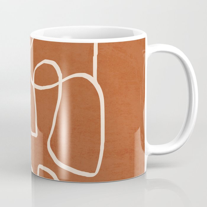Abstract line art 15 Terracotta Coffee Mug Gallery Image 1