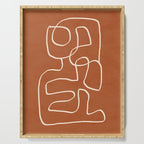 Abstract line art 15 Terracotta Serving Tray Gallery Image 1