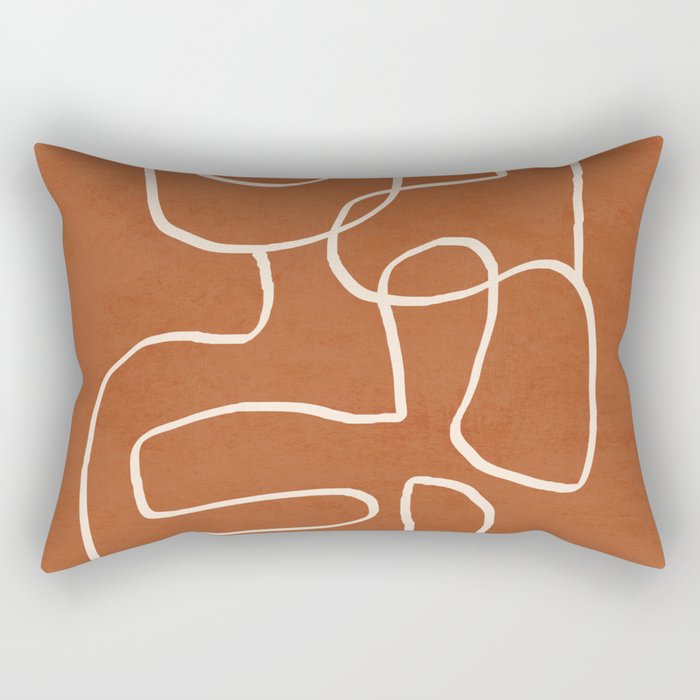 Abstract line art 15 Terracotta Rectangular Pillow Gallery Image 1
